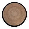 Wohnen Runder Juteteppich mit Rand aus Baumwolle - Brindusa