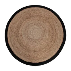 Wohnen Runder Juteteppich mit Rand aus Baumwolle - Brindusa