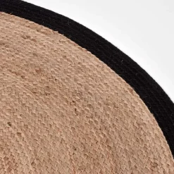 Wohnen Runder Juteteppich mit Rand aus Baumwolle - Brindusa