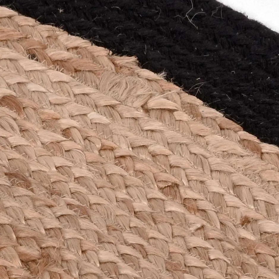 Wohnen Runder Juteteppich mit Rand aus Baumwolle - Brindusa