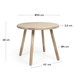 Kinder Wohnen Runder Kindertisch aus Massivholz - Grove