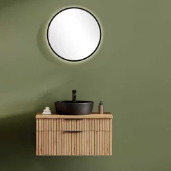 Runder LED Spiegel und Waschkonsole - Crystoga (zweiteilig)^Wohnen Hot