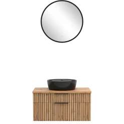 Runder LED Spiegel und Waschkonsole - Crystoga (zweiteilig)^Wohnen Hot