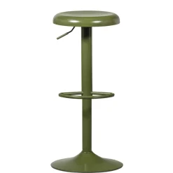 Runder Metall-Barhocker in Grün - höhenverstellbar - Giolia^Wohnen Outlet