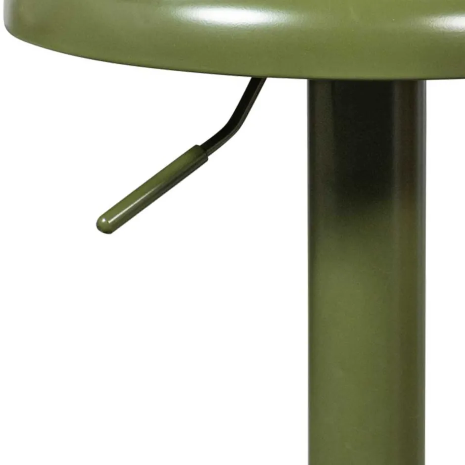 Runder Metall-Barhocker in Grün - höhenverstellbar - Giolia^Wohnen Outlet