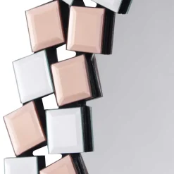 Wohnen Runder Mosaik Spiegel in Rosegold - Promenada