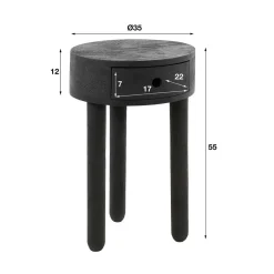 Wohnen Runder Nachttisch mit Dreifußgestell - Zeymon