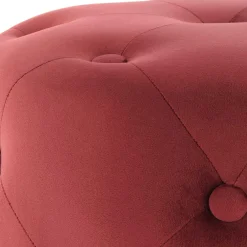 Runder Polsterhocker in Dunkelrot & Gold - Abenda^Wohnen Sale