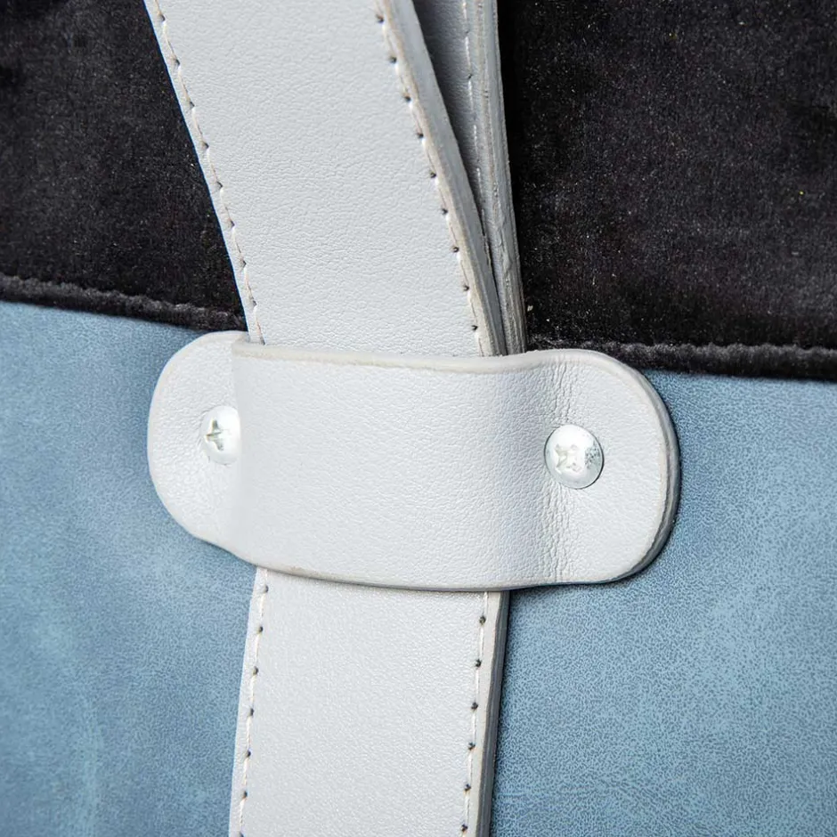 Runder Polsterhocker in Hellgrau & Schwarz - Paleara^Wohnen New