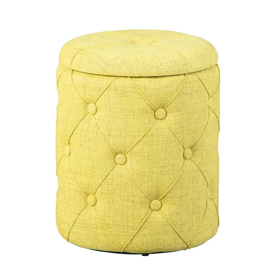 Wohnen Runder Polsterhocker mit Stauraum - Vurgos