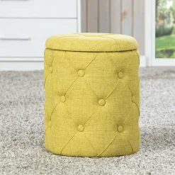 Wohnen Runder Polsterhocker mit Stauraum - Vurgos