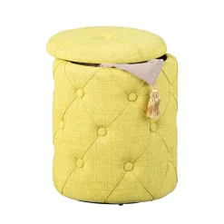 Wohnen Runder Polsterhocker mit Stauraum - Vurgos