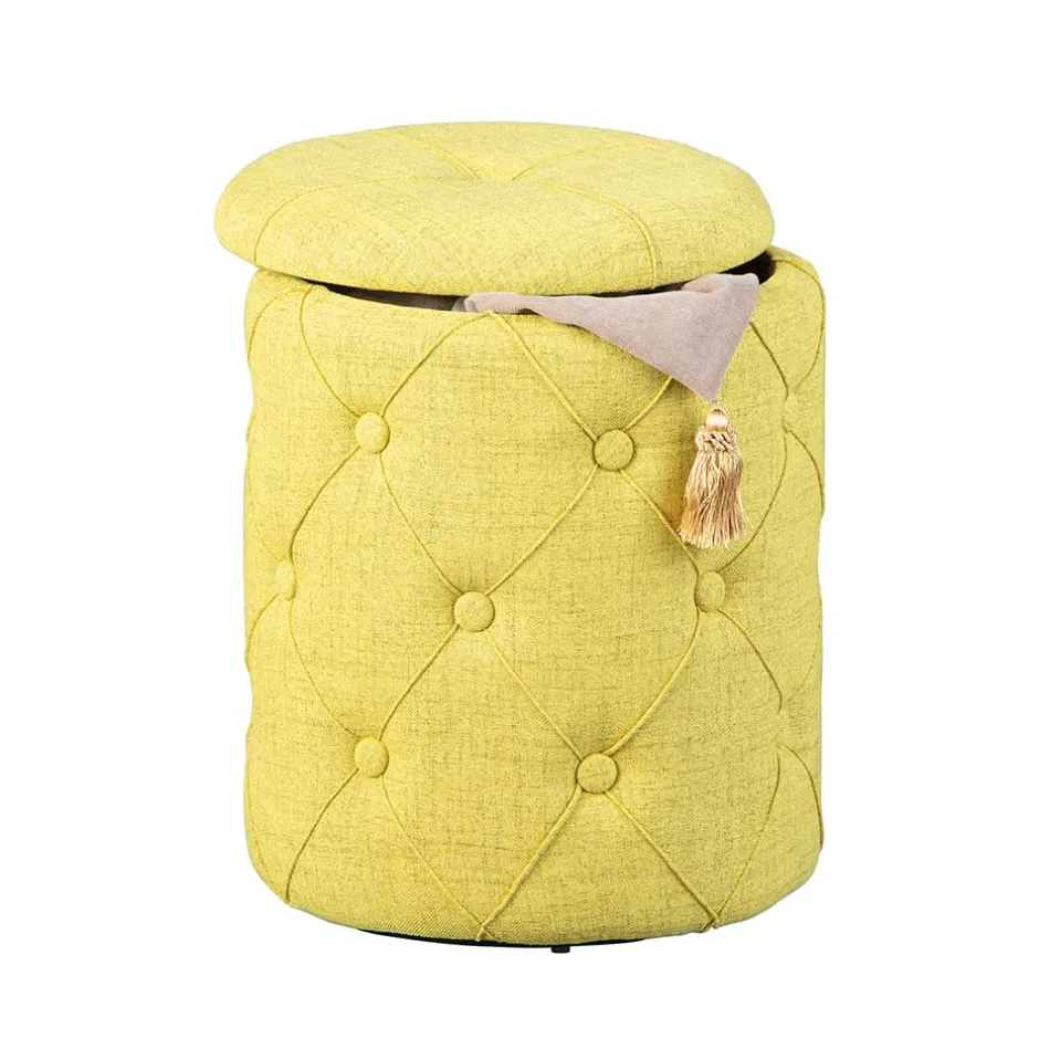 Wohnen Runder Polsterhocker mit Stauraum - Vurgos