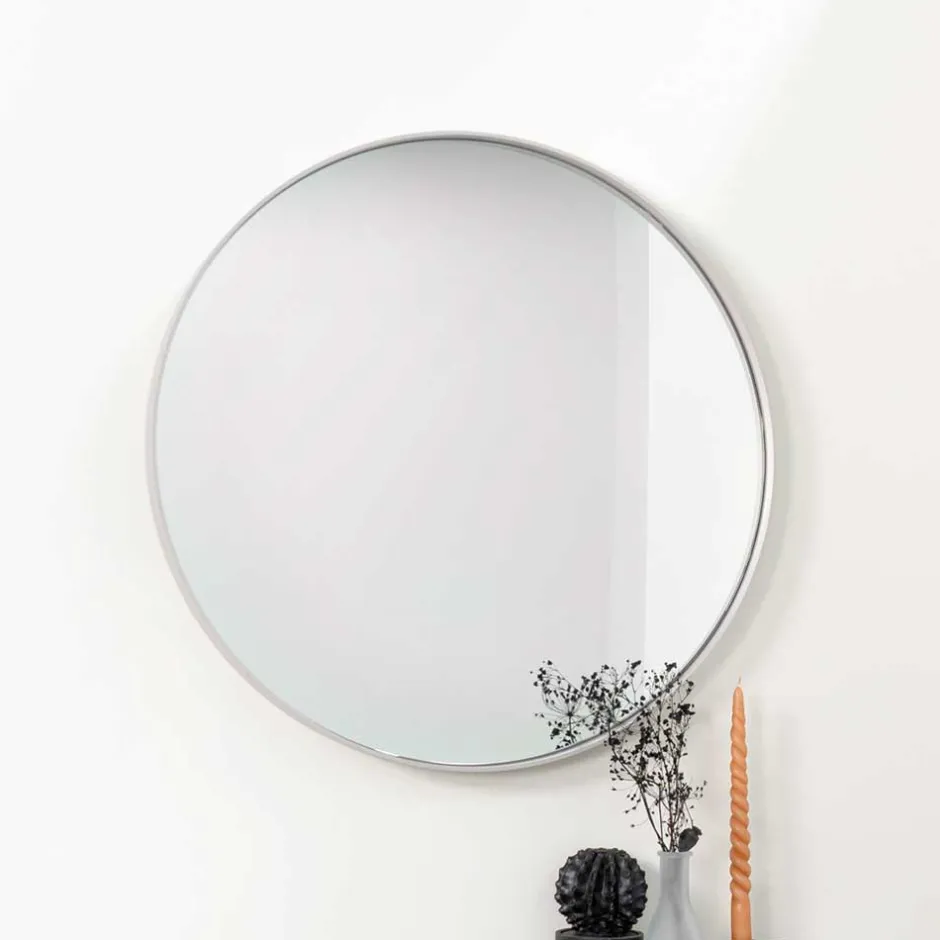 Wohnen Runder Retro Spiegel in Taupe - Sumatria