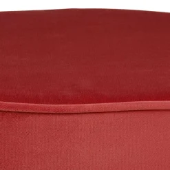 Wohnen Runder Samt Sitzhocker in Rot - Loritana