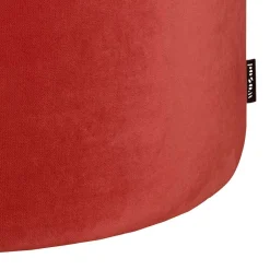 Wohnen Runder Samt Sitzhocker in Rot - Loritana