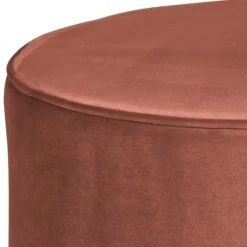 Runder Samt Sitzhocker in Altrosa - Cessma^Wohnen