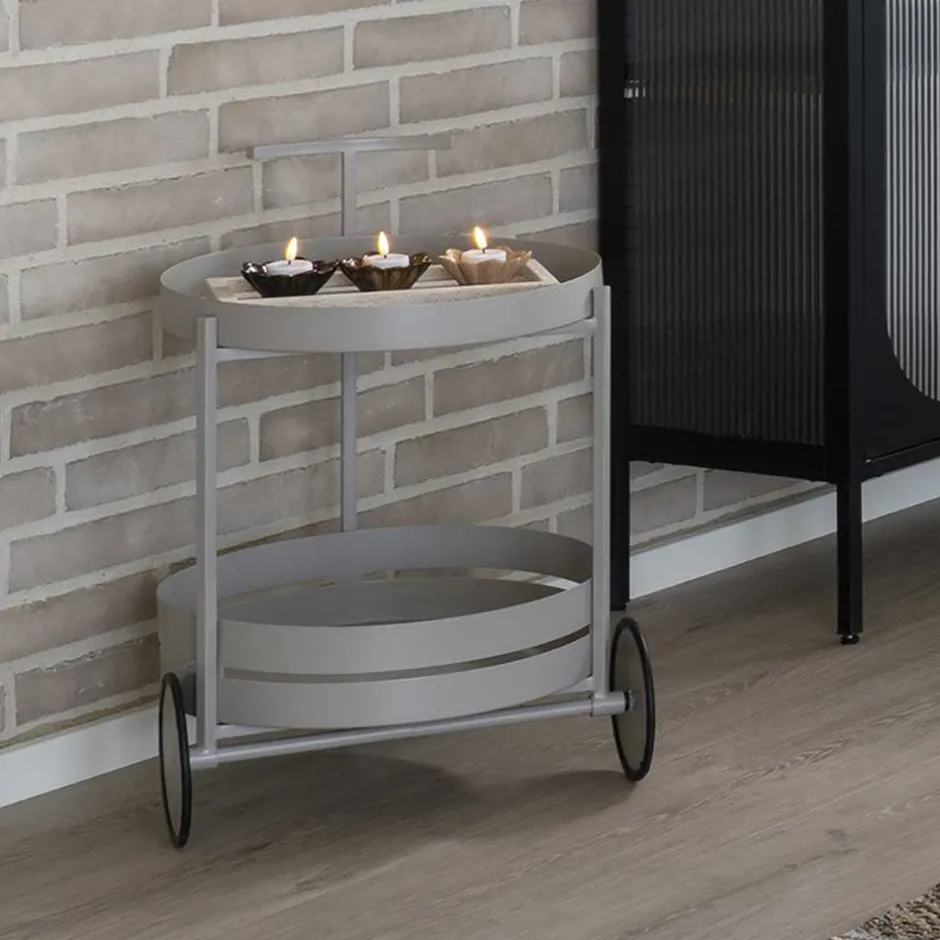 Wohnen Runder Servierwagen im Skandi Design - Veladrano