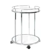 Runder Servierwagen in Weiß & Chrom Balcanov mit 2 Ablagen^Wohnen