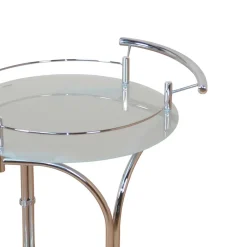 Runder Servierwagen Rino in Weiß Chrom^Wohnen Best