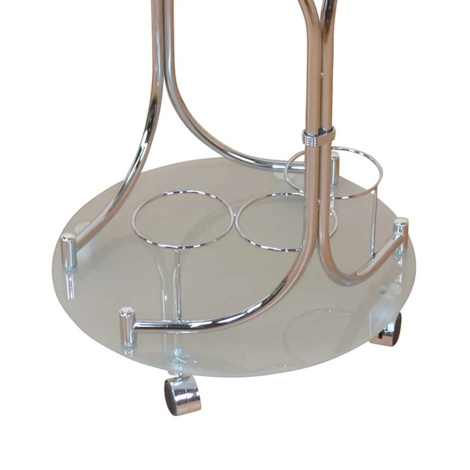 Runder Servierwagen Rino in Weiß Chrom^Wohnen Best