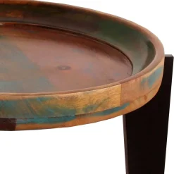 Runder Shabby Chic Beistelltisch aus Altholz - Vosbadus^Wohnen Hot