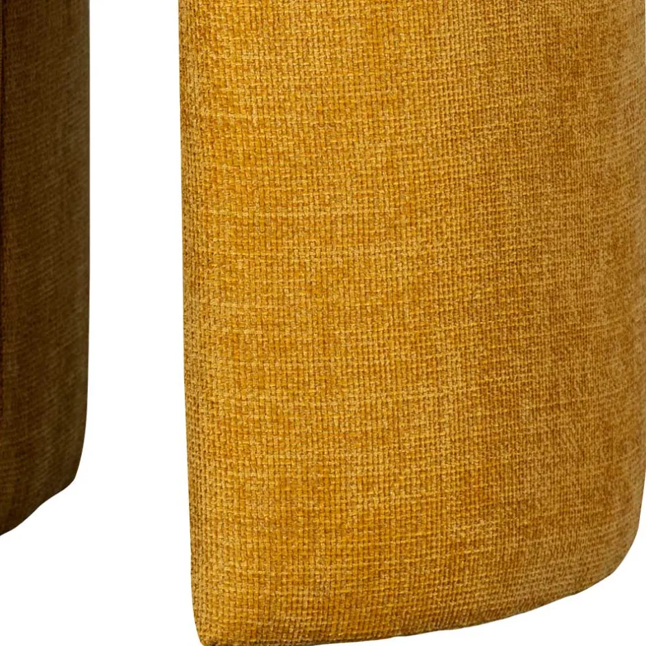 Runder Sitzhocker in Gelb Chenillebezug - Lourettes (2er Set)^Wohnen New