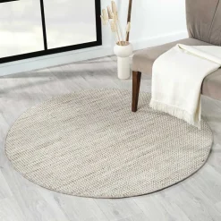Wohnen Runder Skandi Design Teppich in Sisal Optik - Lephanta