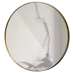 Wohnen Runder Spiegel aus Metall in Gold - Megida