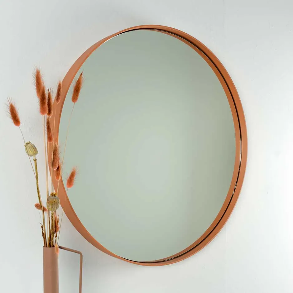 Runder Spiegel in Terracotta - Camelian^Wohnen Outlet