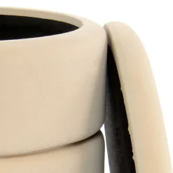 Runder Stauraum Hocker in Creme & Gold - Loeesa^Wohnen Sale