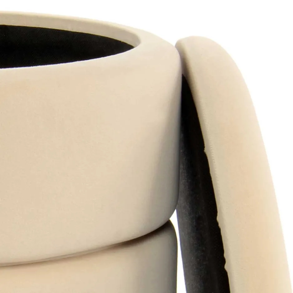 Runder Stauraum Hocker in Creme & Gold - Loeesa^Wohnen Sale