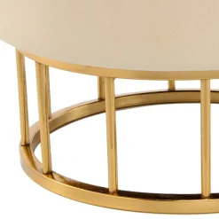Runder Stauraum Hocker in Creme & Gold - Loeesa^Wohnen Sale
