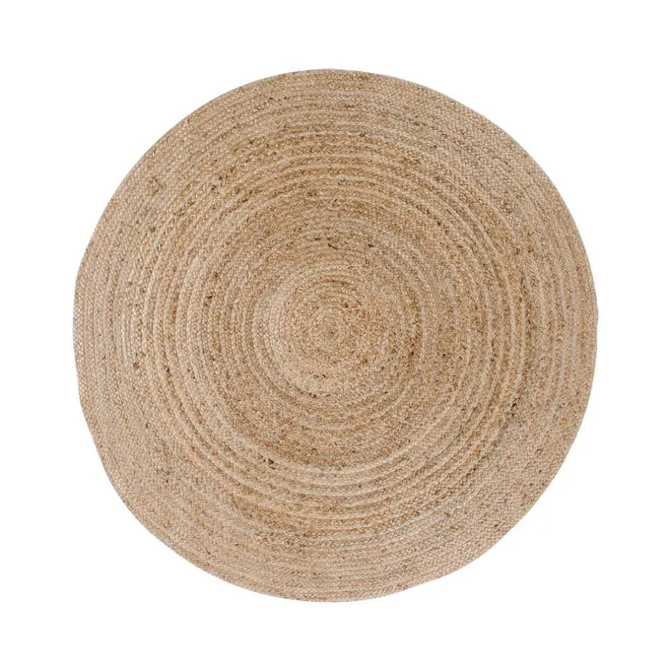 Wohnen Runder Teppich aus Jute Natur - Nabrosia