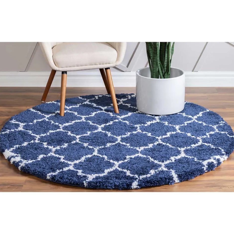 Wohnen Runder Teppich mit hohem Flor 150 cm - Cranita