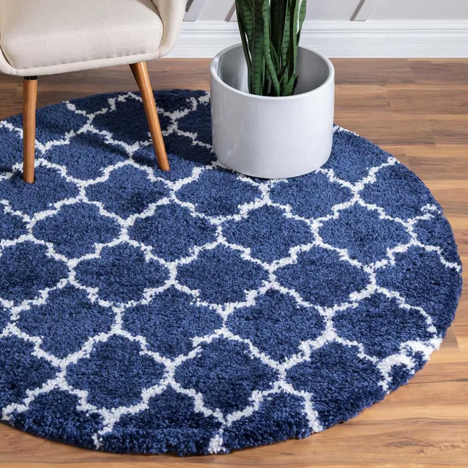 Wohnen Runder Teppich mit hohem Flor 150 cm - Cranita