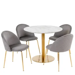 Wohnen Runder Tisch & vier Stühle Set - Zimarena (fünfteilig)