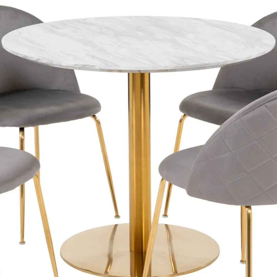 Wohnen Runder Tisch & vier Stühle Set - Zimarena (fünfteilig)