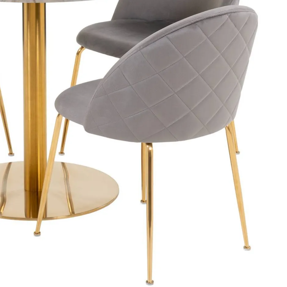 Wohnen Runder Tisch & vier Stühle Set - Zimarena (fünfteilig)