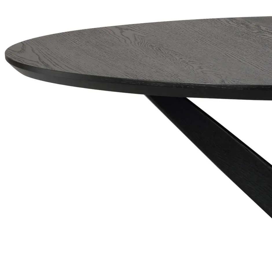 Wohnen Runder Tisch in Schwarz mit Schweizer Kante - Puerto