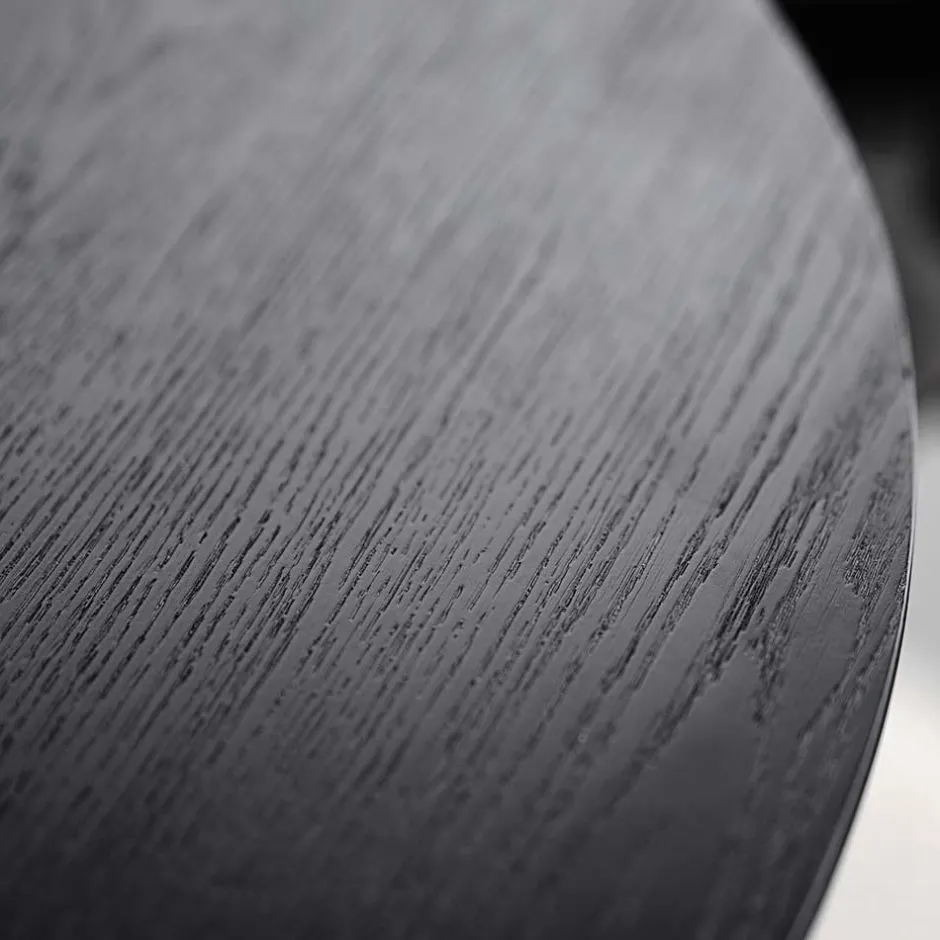 Wohnen Runder Tisch in Schwarz mit Schweizer Kante - Puerto