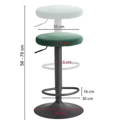 Wohnen Runder Tresenhocker in Grün Samtsitz - Coulien