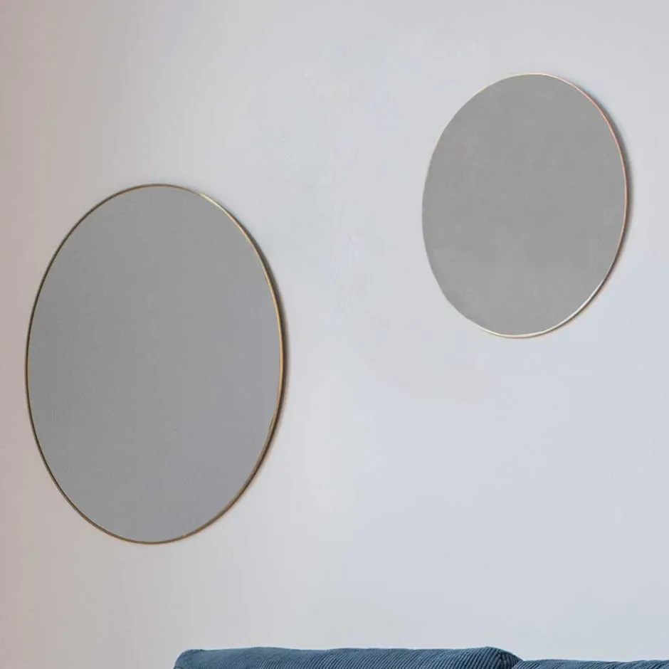 Runder Wandspiegel in Messingfarben - Mossora^Wohnen Best