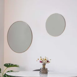 Runder Wandspiegel in Messingfarben - Mossora^Wohnen Best