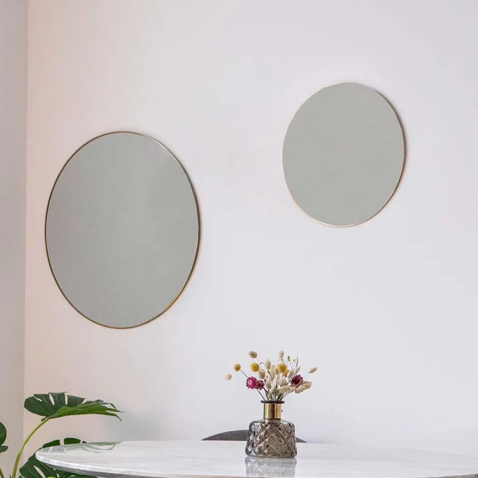 Runder Wandspiegel in Messingfarben - Mossora^Wohnen Best