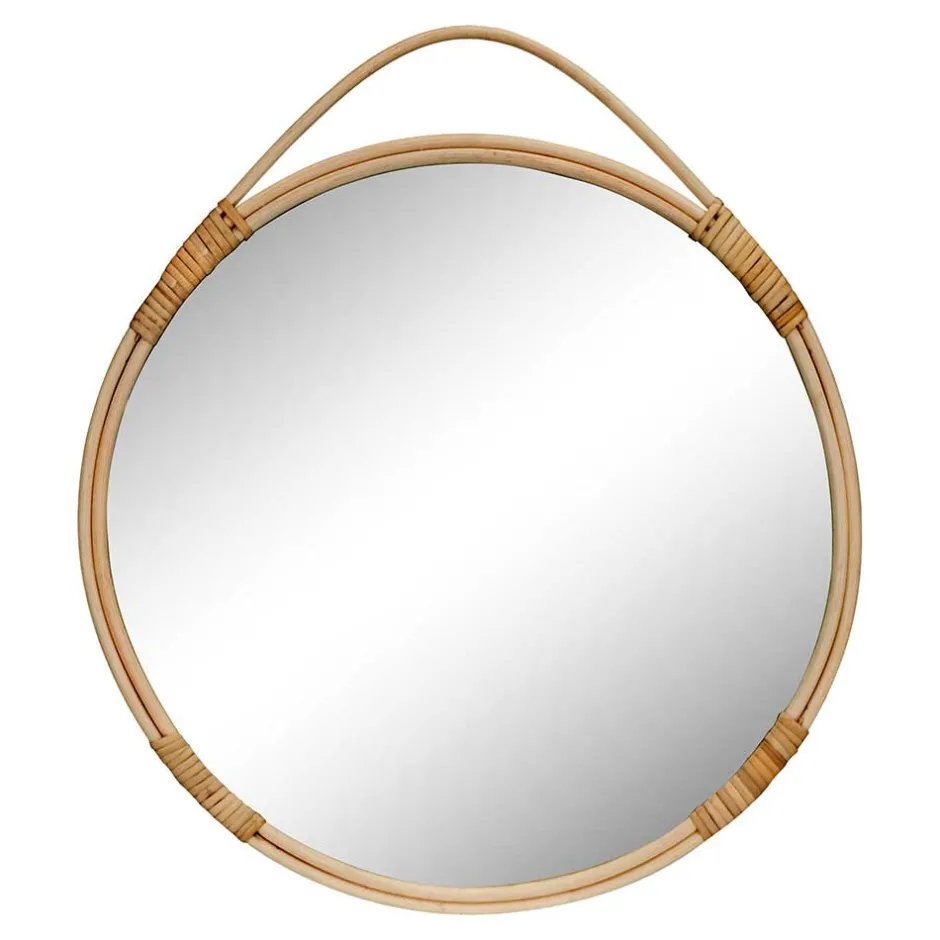 Runder Wandspiegel mit Rattan Rahmen - Lianessa^Wohnen Best