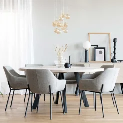 Runder White Wash Esstisch & Stühle - Pulva (siebenteilig)^Wohnen New