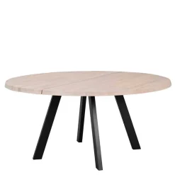 Runder White Wash Esstisch & Stühle - Pulva (siebenteilig)^Wohnen New