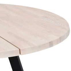 Runder White Wash Esstisch & Stühle - Pulva (siebenteilig)^Wohnen New