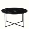 Runder Wohnzimmer Glastisch in Marmor Schwarz - Adiana^Wohnen